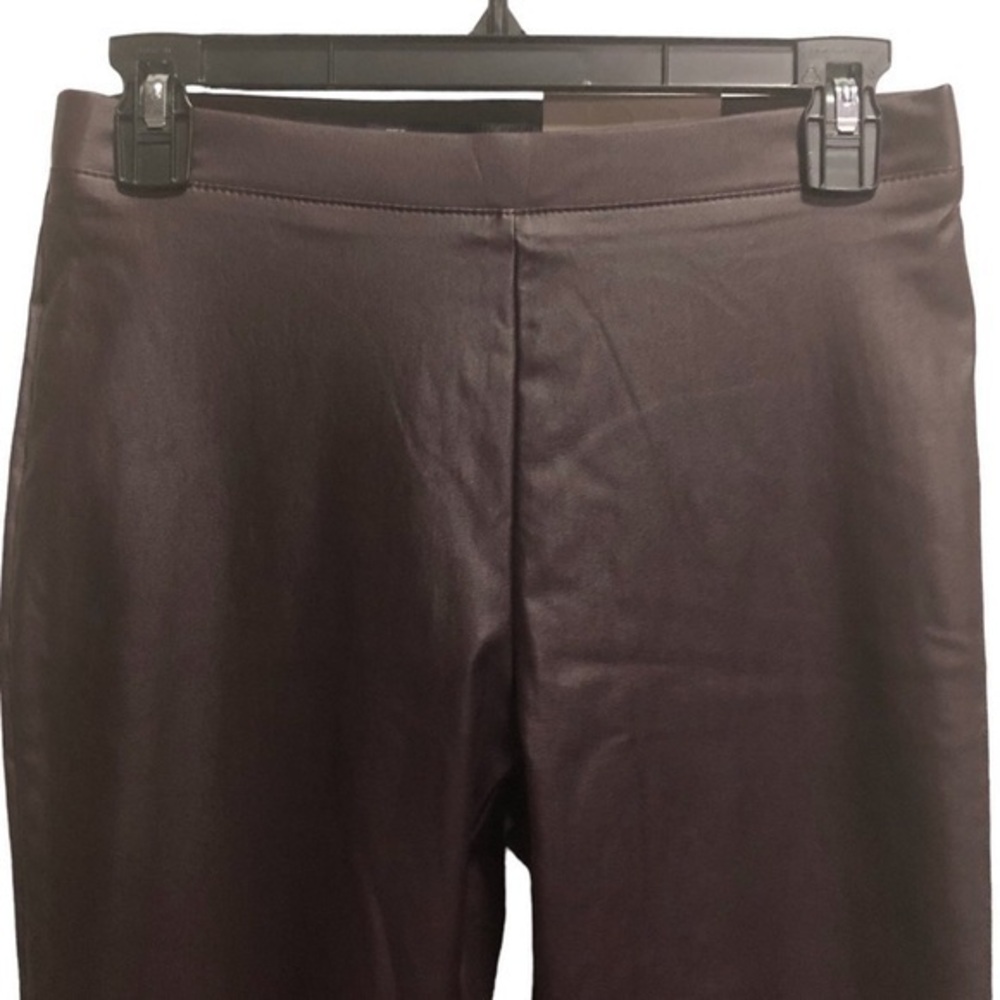 Brown Faux Leather Pull On Skinny Leggings